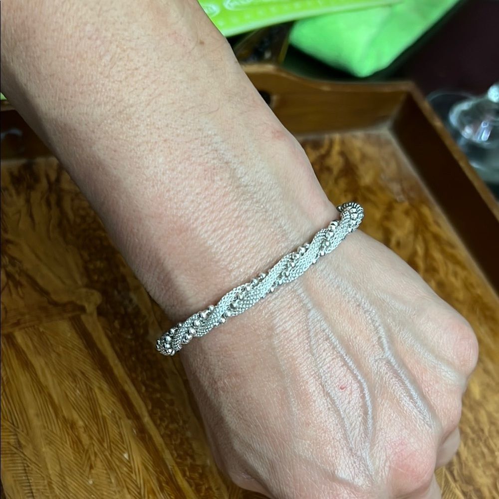 Elegant Silver Braided Bracelet